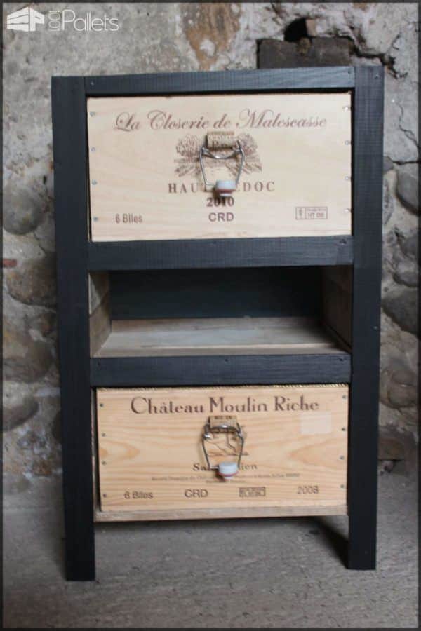 Petit Meuble à Tiroirs / Reclaimed Pallets and Wine Crates Cabinet Pallet Cabinets & Wardrobes Petit Meuble à Tiroirs / Reclaimed Pallets and Wine Crates Cabinet Pallet Cabinets & Wardrobes