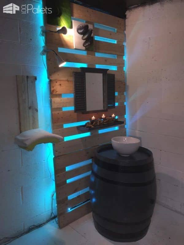 Bathroom Pallet Wall Decoration Pallet Walls & Pallet Doors Bathroom Pallet Wall Decoration Pallet Walls & Pallet Doors