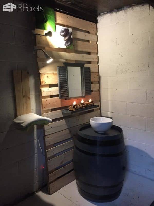 Bathroom Pallet Wall Decoration Pallet Walls & Pallet Doors Bathroom Pallet Wall Decoration Pallet Walls & Pallet Doors