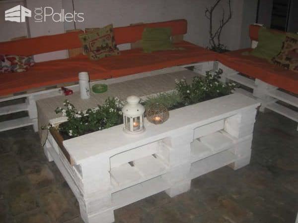 Pallet Coffee Table With Planter Lounges & Garden Sets Pallet Sofas & Couches Pallet Coffee Table With Planter Lounges & Garden Sets Pallet Sofas & Couches