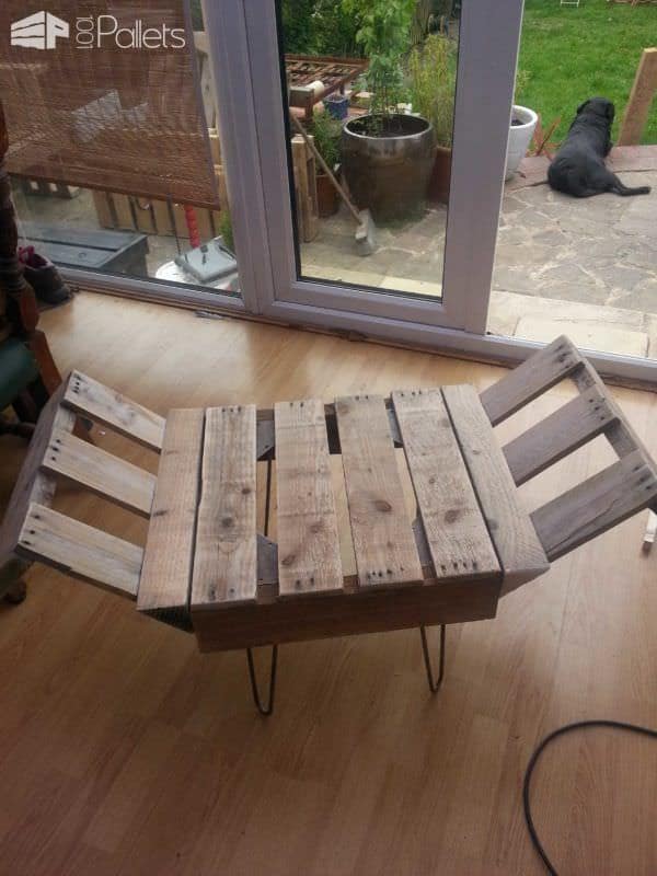 Retro Style Indoor Bench From Upcycled Pallet & Steel Pallet Benches, Pallet Chairs & Stools Retro Style Indoor Bench From Upcycled Pallet & Steel Pallet Benches, Pallet Chairs & Stools