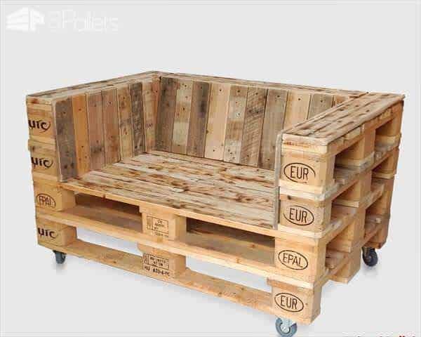 Pallet Armchair on Casters Pallet Benches, Pallet Chairs & Stools Pallet Armchair on Casters Pallet Benches, Pallet Chairs & Stools