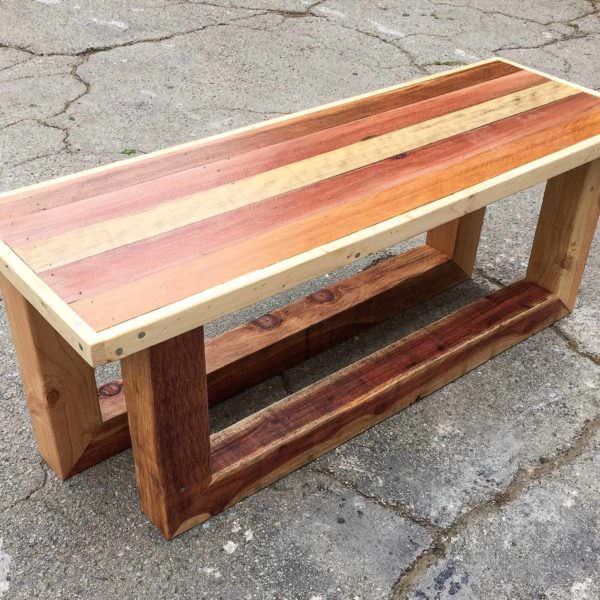Pallet Table/Entry-way Bench: Rugged Style Sled Legs Pallet Benches, Pallet Chairs & Stools Pallet Coffee Tables Pallet Table/Entry-way Bench: Rugged Style Sled Legs Pallet Benches, Pallet Chairs & Stools Pallet Coffee Tables