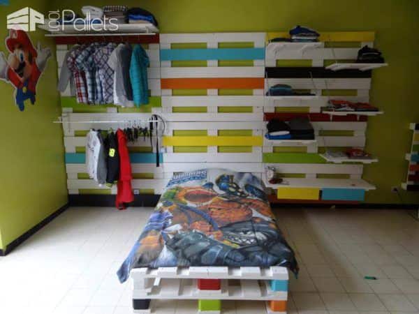 Bed & Wardrobe Rack Made From 28 Recycled Pallets Fun Pallet Crafts for Kids Bed & Wardrobe Rack Made From 28 Recycled Pallets Fun Pallet Crafts for Kids