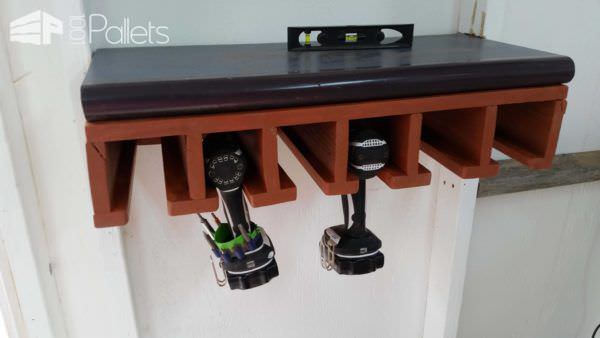 Cordless Tool Dock Made Out Of Repurposed Pallet Pallet Shelves & Pallet Coat Hangers Cordless Tool Dock Made Out Of Repurposed Pallet Pallet Shelves & Pallet Coat Hangers