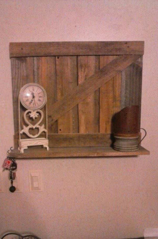 Pallet Wall Shelf Pallet Shelves & Pallet Coat Hangers 