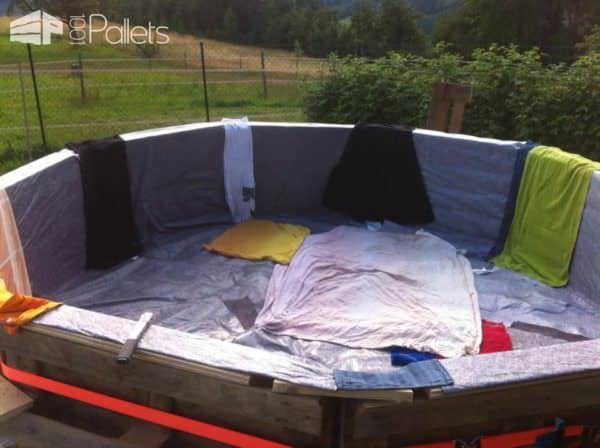 Swimming Pool Made Out of Wooden Pallets for Under $80 Pallets in the Garden Swimming Pool Made Out of Wooden Pallets for Under $80 Pallets in the Garden