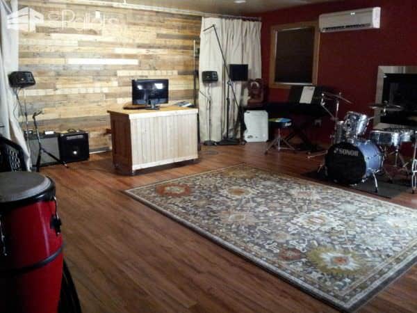 Garage Conversion to Music Space Pallet Walls & Pallet Doors Garage Conversion to Music Space Pallet Walls & Pallet Doors