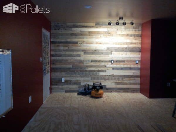 Garage Conversion to Music Space Pallet Walls & Pallet Doors Garage Conversion to Music Space Pallet Walls & Pallet Doors