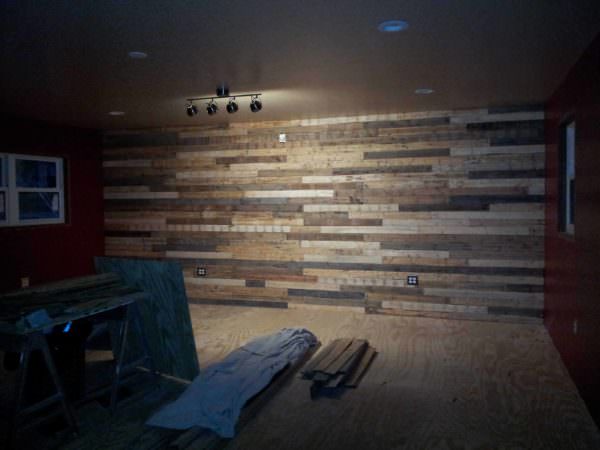 Garage Conversion to Music Space Pallet Walls & Pallet Doors Garage Conversion to Music Space Pallet Walls & Pallet Doors