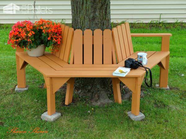 How to Make a Pallet Tree Seat Pallet Benches, Pallet Chairs & Stools How to Make a Pallet Tree Seat Pallet Benches, Pallet Chairs & Stools