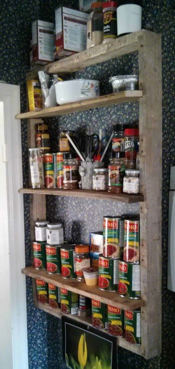 Idea For a Rustic Pallet Shelf in Your Kitchen Pallet Shelves & Pallet Coat Hangers Idea For a Rustic Pallet Shelf in Your Kitchen Pallet Shelves & Pallet Coat Hangers