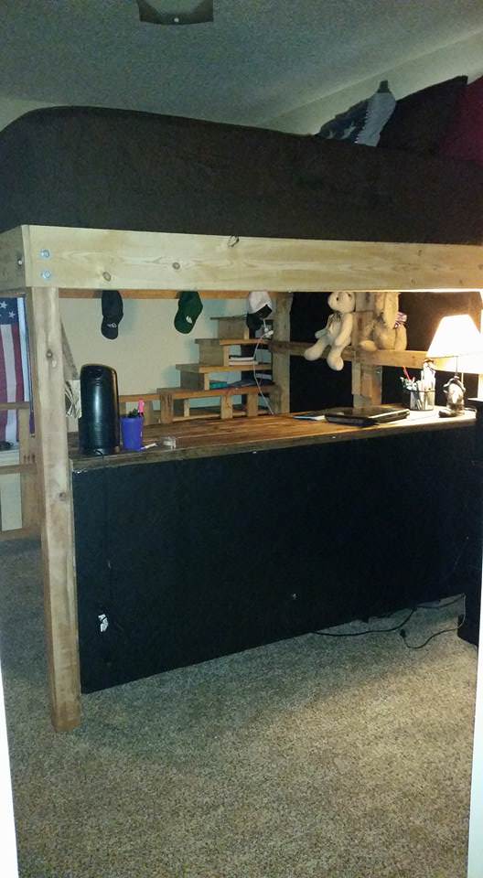 King Loft Pallet Bed With Stairs Pallet Beds, Pallet Headboards & Frames King Loft Pallet Bed With Stairs Pallet Beds, Pallet Headboards & Frames