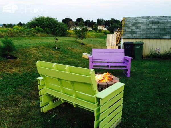 Patio & Fire Pit Furniture Out of 14 Repurposed Pallets Pallet Benches, Pallet Chairs & Stools Patio & Fire Pit Furniture Out of 14 Repurposed Pallets Pallet Benches, Pallet Chairs & Stools