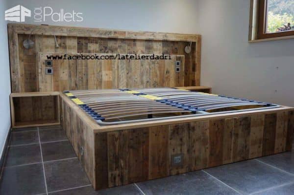 Modern Pallet Bed & Headboard With Lights & Motion Sensor Pallet Beds, Pallet Headboards & Frames Modern Pallet Bed & Headboard With Lights & Motion Sensor Pallet Beds, Pallet Headboards & Frames