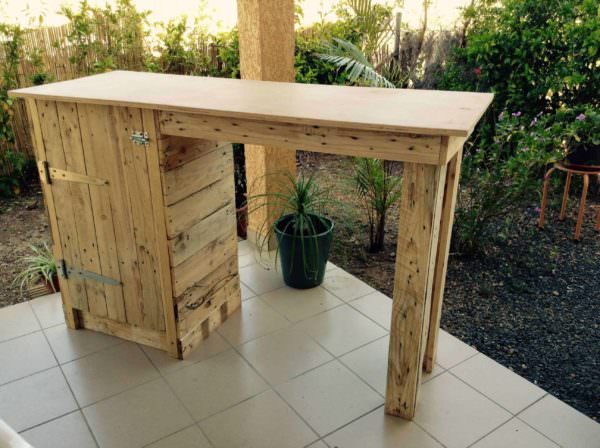 Pallet Bar / Table to Make the Most of My Small Apartment Pallet Desks & Pallet Tables Pallet Bar / Table to Make the Most of My Small Apartment Pallet Desks & Pallet Tables
