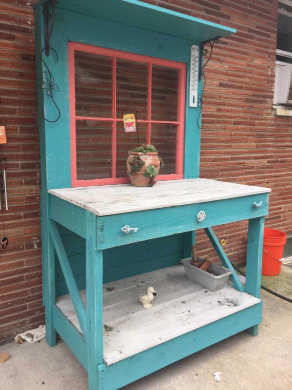 Pallet Potters Bench Pallet Desks & Pallet Tables Pallets in the Garden Pallet Potters Bench Pallet Desks & Pallet Tables Pallets in the Garden