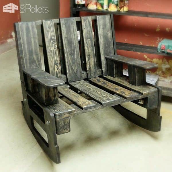 2-pallets Rocking Chair Pallet Benches, Pallet Chairs & Stools 2-pallets Rocking Chair Pallet Benches, Pallet Chairs & Stools