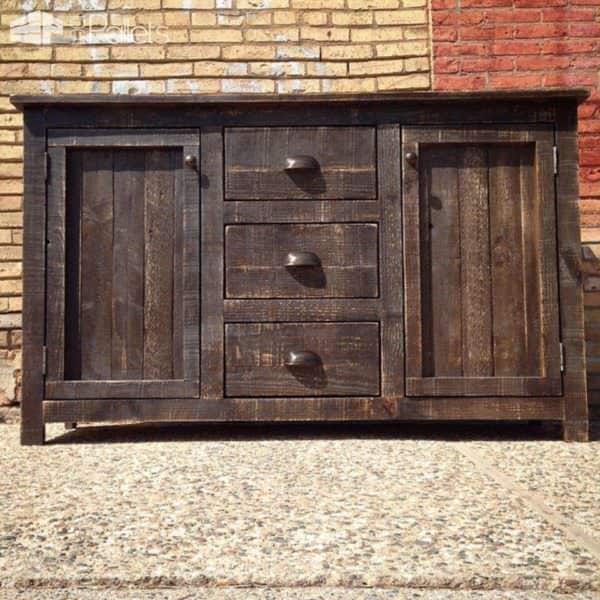 Rustic Pallet Buffet Pallet Cabinets & Wardrobes Rustic Pallet Buffet Pallet Cabinets & Wardrobes