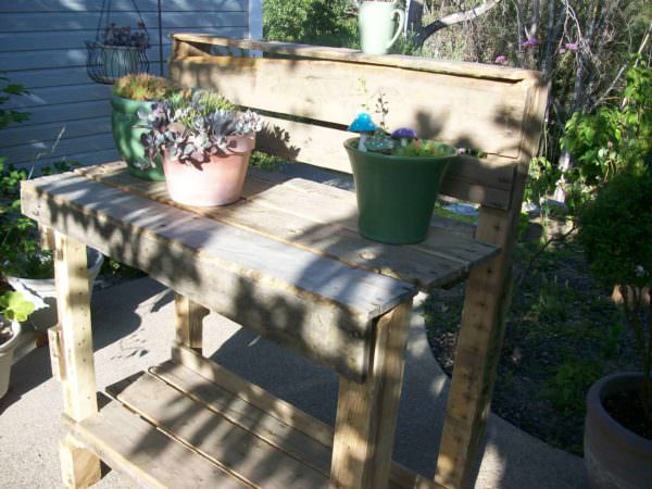Easy Outdoor Pallet Potting Bench Lounges & Garden Sets Easy Outdoor Pallet Potting Bench Lounges & Garden Sets