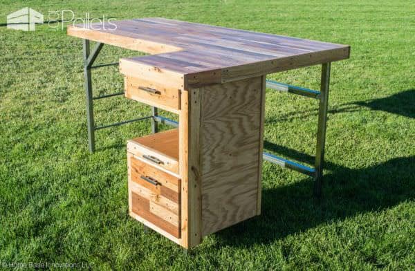 Industrial Standing Executive Desk From Repurposed Pallets Pallet Desks & Pallet Tables Industrial Standing Executive Desk From Repurposed Pallets Pallet Desks & Pallet Tables