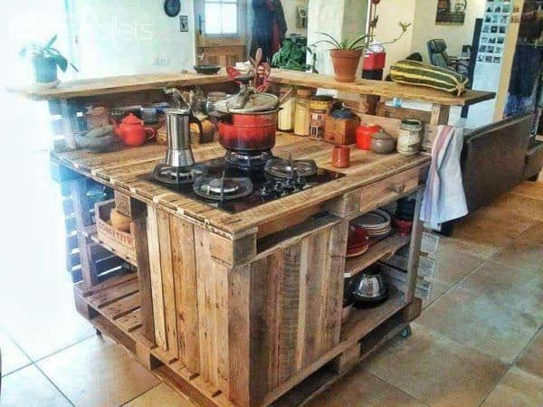 Pallet Mobile Kitchen Island Pallet Desks & Pallet Tables 