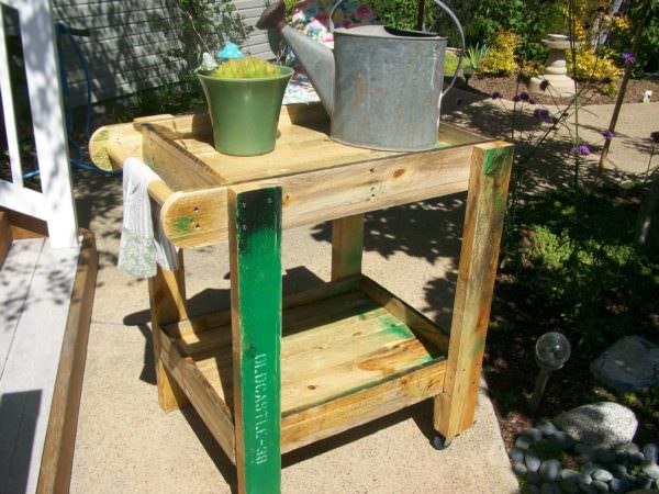 Pallet Patio Furniture: Tea Cart Lounges & Garden Sets Pallet Patio Furniture: Tea Cart Lounges & Garden Sets