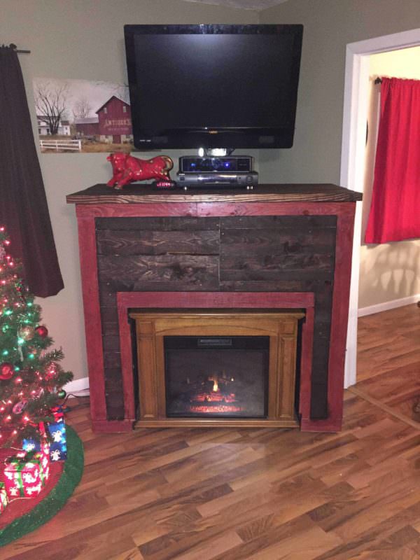 Entertainment Tv Stand & Faux Fireplace From Recycled Pallets Pallet TV Stands & Racks Entertainment Tv Stand & Faux Fireplace From Recycled Pallets Pallet TV Stands & Racks