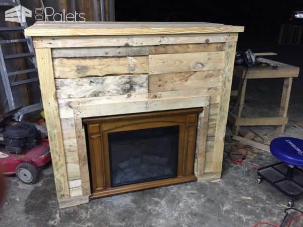 Entertainment Tv Stand & Faux Fireplace From Recycled Pallets Pallet TV Stands & Racks Entertainment Tv Stand & Faux Fireplace From Recycled Pallets Pallet TV Stands & Racks