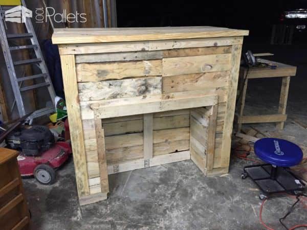 Entertainment Tv Stand & Faux Fireplace From Recycled Pallets Pallet TV Stands & Racks Entertainment Tv Stand & Faux Fireplace From Recycled Pallets Pallet TV Stands & Racks