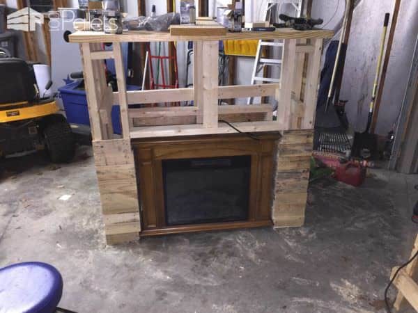 Entertainment Tv Stand & Faux Fireplace From Recycled Pallets Pallet TV Stands & Racks Entertainment Tv Stand & Faux Fireplace From Recycled Pallets Pallet TV Stands & Racks