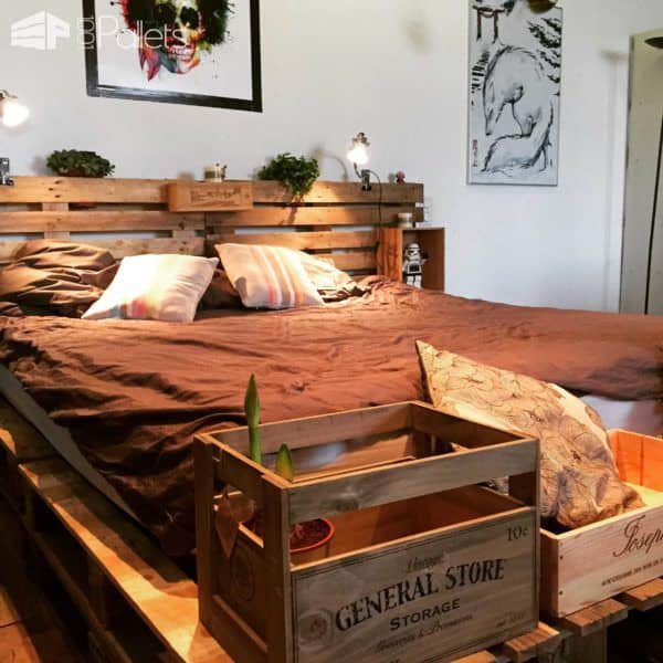 Minimalist Pallet Bed Frame & Headboard Pallet Beds, Pallet Headboards & Frames Minimalist Pallet Bed Frame & Headboard Pallet Beds, Pallet Headboards & Frames