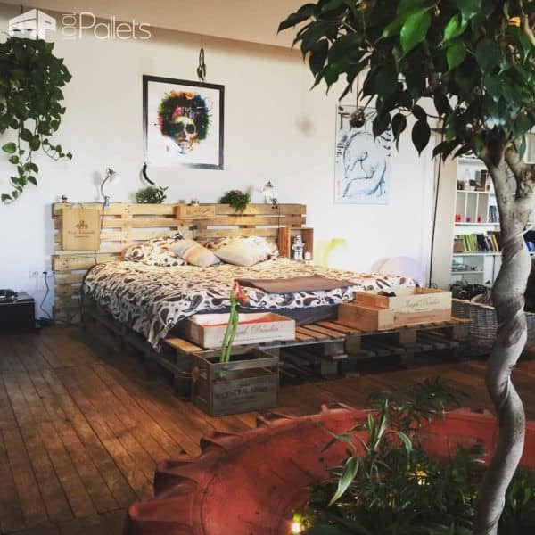 Minimalist Pallet Bed Frame & Headboard Pallet Beds, Pallet Headboards & Frames Minimalist Pallet Bed Frame & Headboard Pallet Beds, Pallet Headboards & Frames