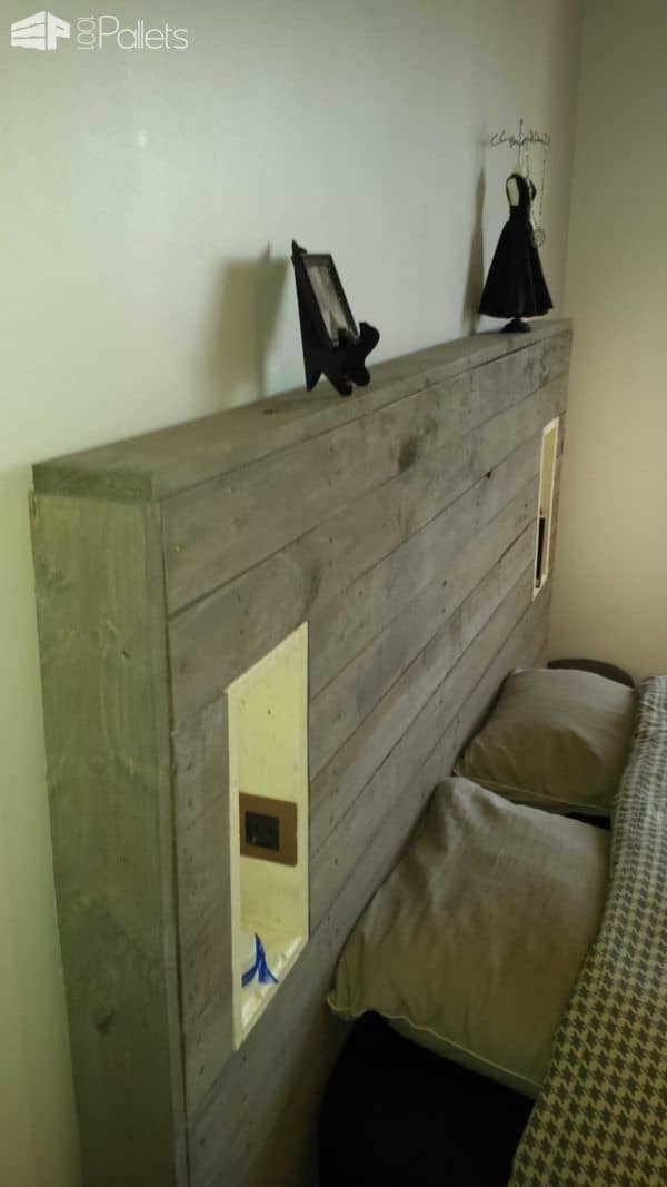My Pallet Headboard With Lights & Electric Outlet Pallet Beds, Pallet Headboards & Frames My Pallet Headboard With Lights & Electric Outlet Pallet Beds, Pallet Headboards & Frames