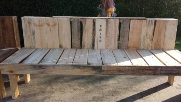 Pallet Faith Bench for Mission Pallet Benches, Pallet Chairs & Stools 