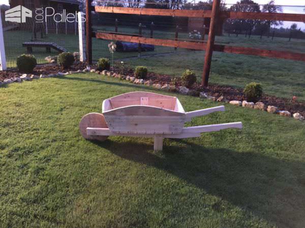 Pallet Wheelbarrow Used as a Planter & Decoration for My Garden Pallet Planters & Compost Bins Pallet Wheelbarrow Used as a Planter & Decoration for My Garden Pallet Planters & Compost Bins