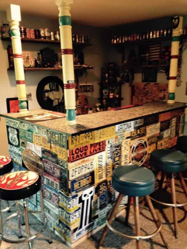 Bar Made from Repurposed Pallets & Car Plates Pallet Bars Bar Made from Repurposed Pallets & Car Plates Pallet Bars