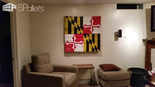 Maryland State Flag Project With My Daughter & Wife Pallet Wall Decor & Pallet Painting Maryland State Flag Project With My Daughter & Wife Pallet Wall Decor & Pallet Painting