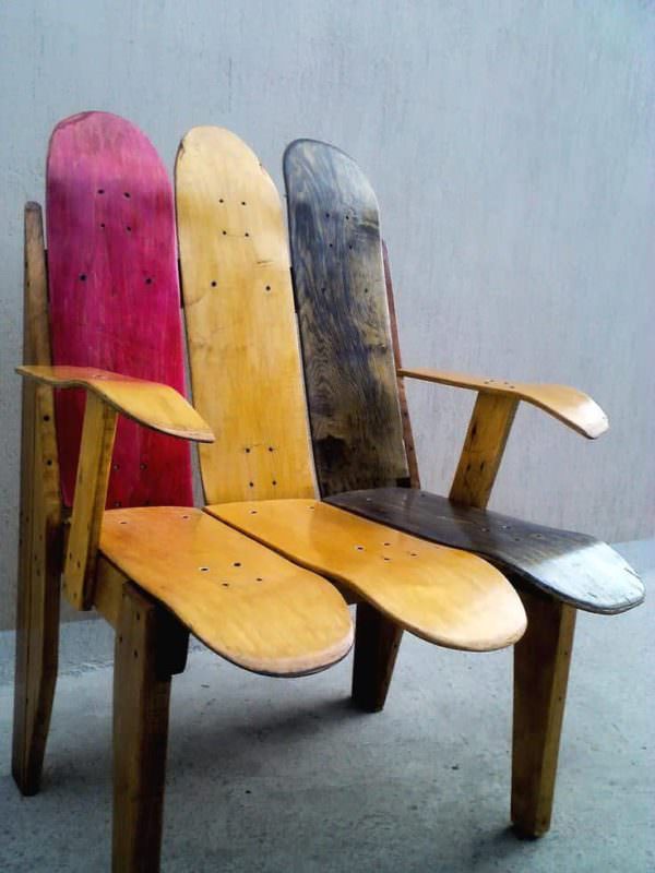 Skateboard Chair Pallet Benches, Pallet Chairs & Stools Skateboard Chair Pallet Benches, Pallet Chairs & Stools