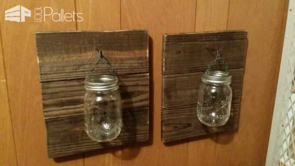 Pallet Used for Mason Jar Candle Holders Pallet Candle Holders Pallet Used for Mason Jar Candle Holders Pallet Candle Holders
