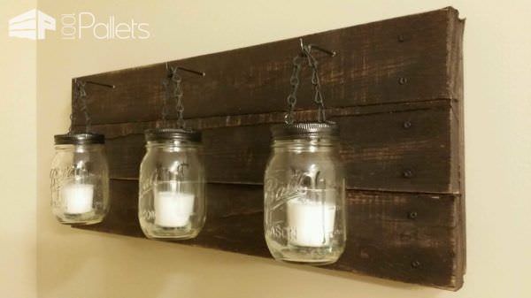Pallet Used for Mason Jar Candle Holders Pallet Candle Holders Pallet Used for Mason Jar Candle Holders Pallet Candle Holders