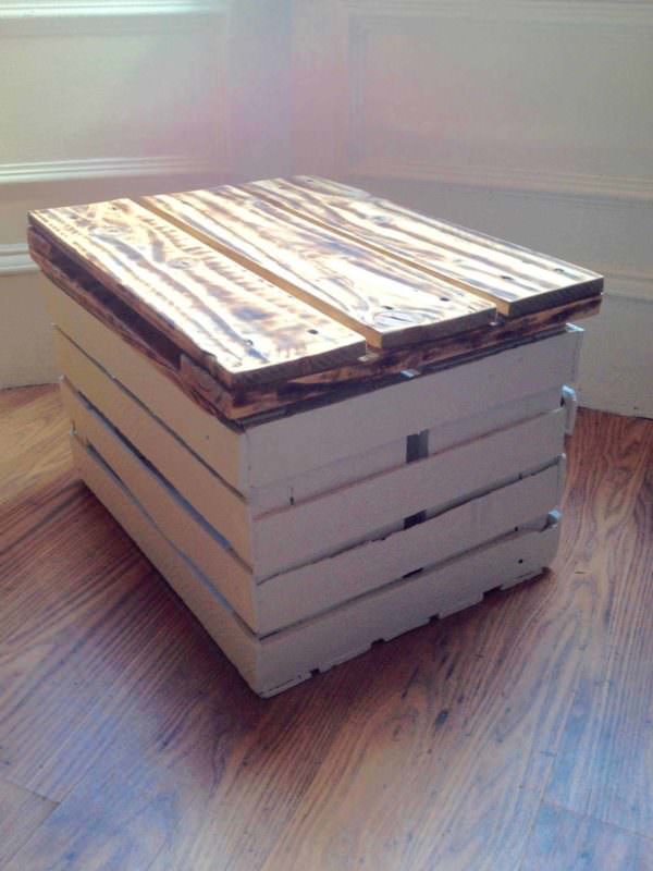 Storage Table Made from a Veg Crate & One Pallet Pallet Boxes & Chests Storage Table Made from a Veg Crate & One Pallet Pallet Boxes & Chests