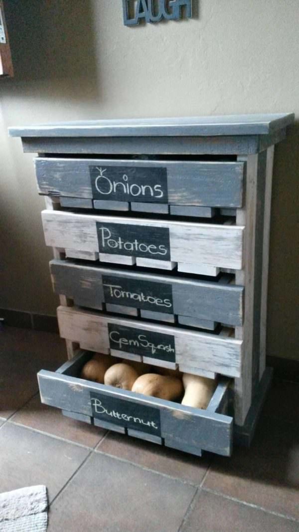 Veggie / Fruit Storage Rack Pallet Cabinets & Wardrobes Veggie / Fruit Storage Rack Pallet Cabinets & Wardrobes