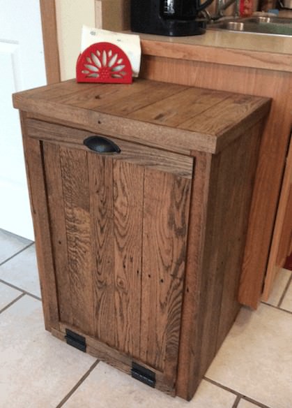 Pallet Oak Trash Cabinet Pallet Cabinets & Wardrobes 