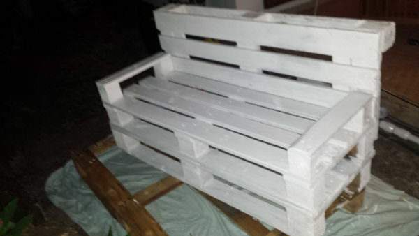 Pallet White Bench Lounges & Garden Sets Pallet Sofas & Couches 