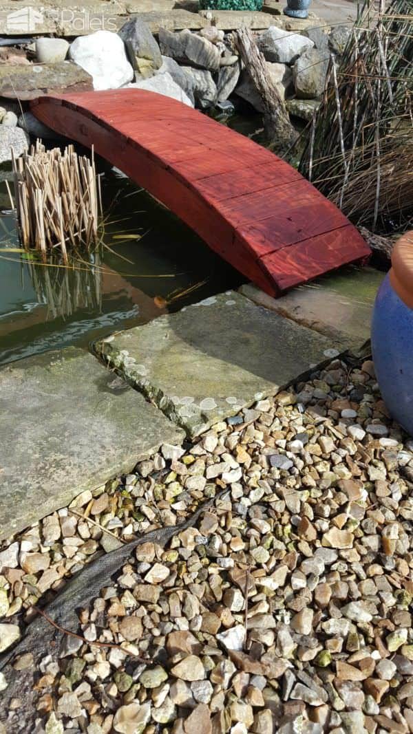 Pond Bridge From Pallet Planks Pallets in the Garden Pond Bridge From Pallet Planks Pallets in the Garden