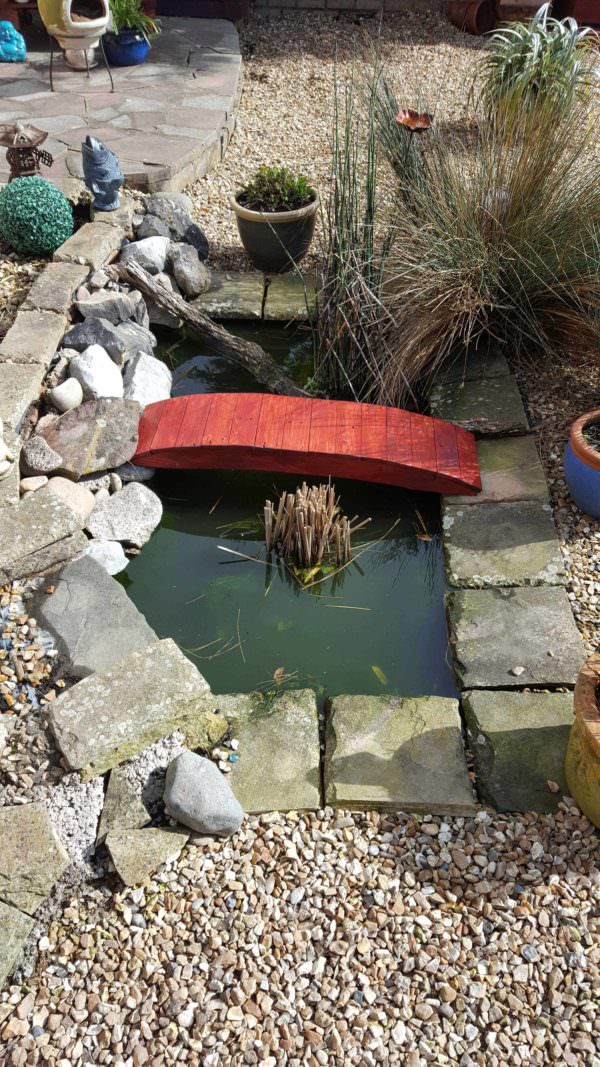 Pond Bridge From Pallet Planks Pallets in the Garden Pond Bridge From Pallet Planks Pallets in the Garden