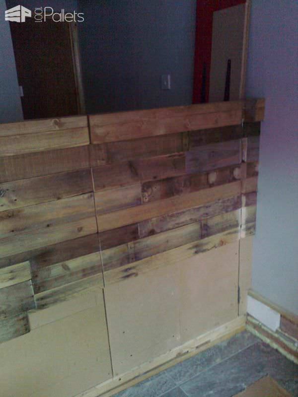 Shop Counter Clad With Pallet Wood Pallet Store, Bar & Restaurant Decorations Shop Counter Clad With Pallet Wood Pallet Store, Bar & Restaurant Decorations