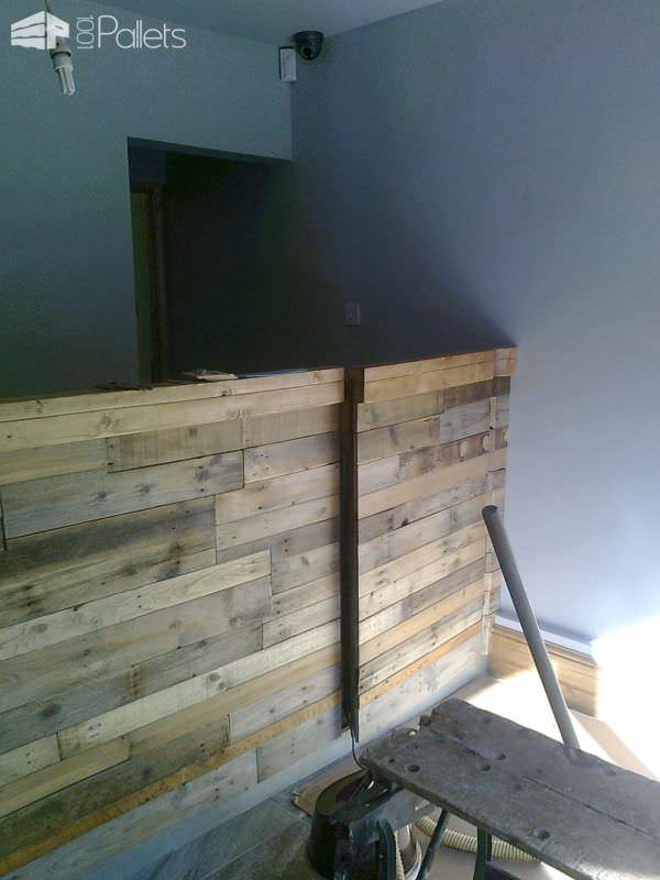 Shop Counter Clad With Pallet Wood Pallet Store, Bar & Restaurant Decorations Shop Counter Clad With Pallet Wood Pallet Store, Bar & Restaurant Decorations