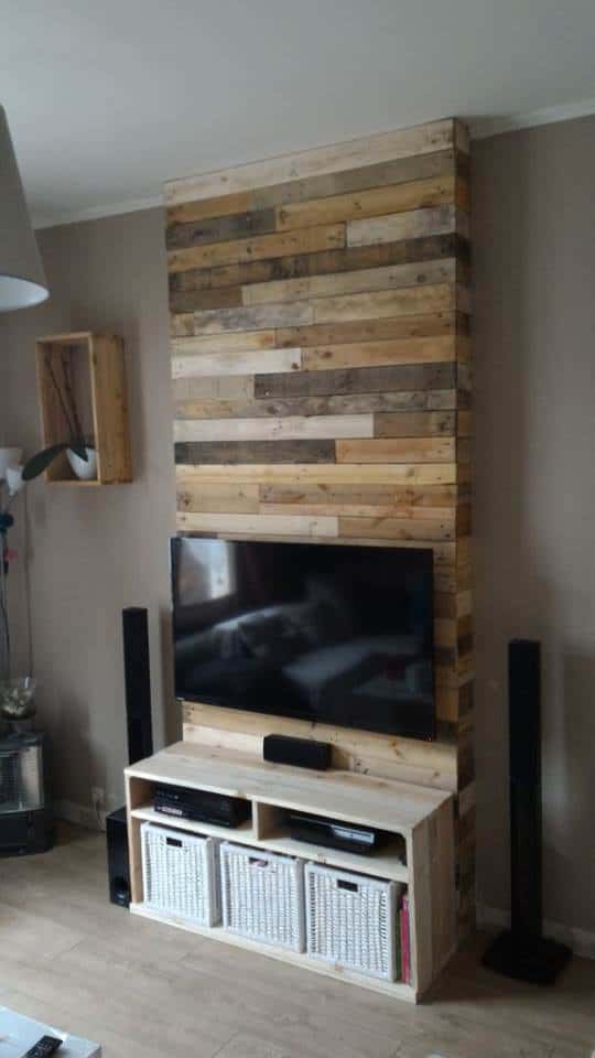 Wall from Pallet Wood / Mur En Bois De Palettes Pallet TV Stands & Racks Pallet Walls & Pallet Doors Wall from Pallet Wood / Mur En Bois De Palettes Pallet TV Stands & Racks Pallet Walls & Pallet Doors